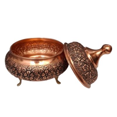 قندان مسی گلبرگ سه پایه نانو شده مدل سفینه ای - تصویر 2