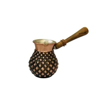 قهوه جوش مسی  سیاه قلم طرح سه بعدی