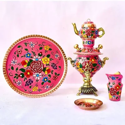 ست سیسمونی مسی سماور صورتی کد sis-101 - تصویر 2
