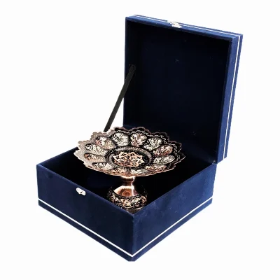شیرینی خوری مسی مدل الماس تراش کد al-103 - تصویر 2