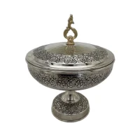 شکلات خوری مسی کروم گلبرگ تک پایه دیبا